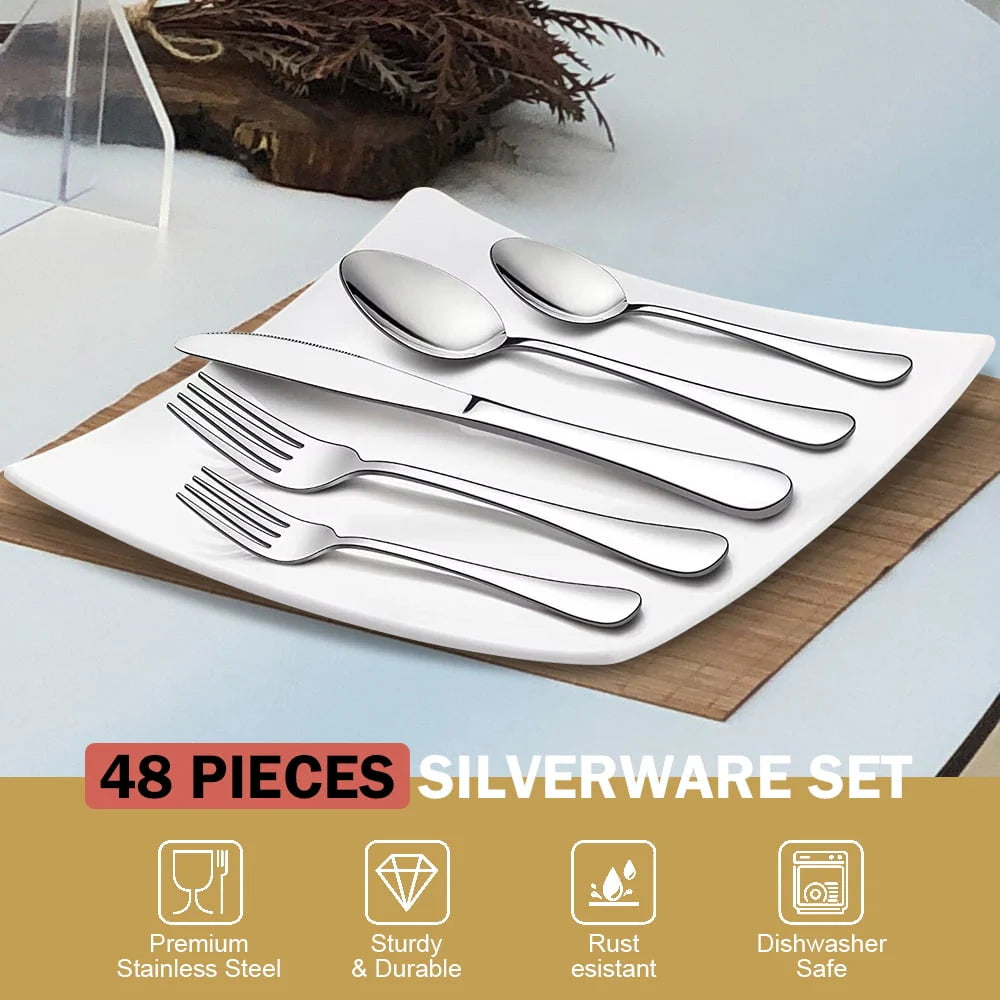 48-Pieces Stainless Steel Silverware Set M311024