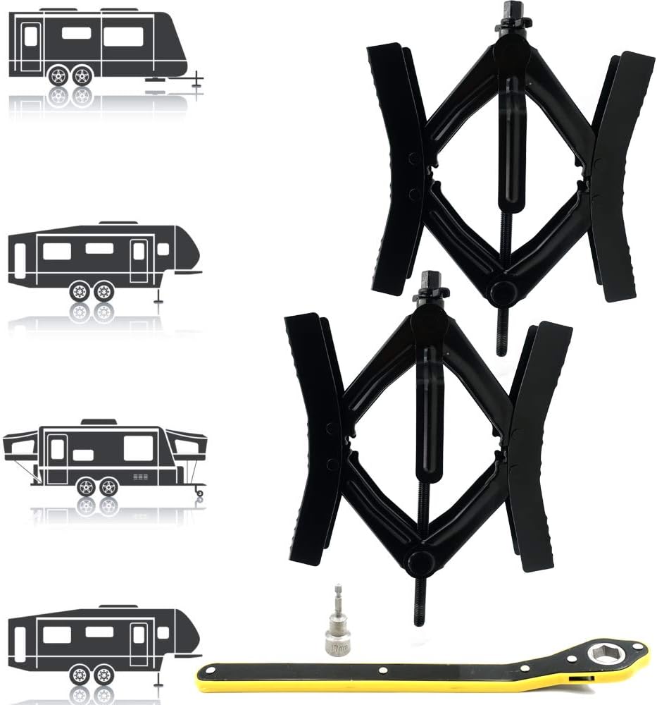 Heavy Duty RV Wheel Chock with Crank Handle H5948