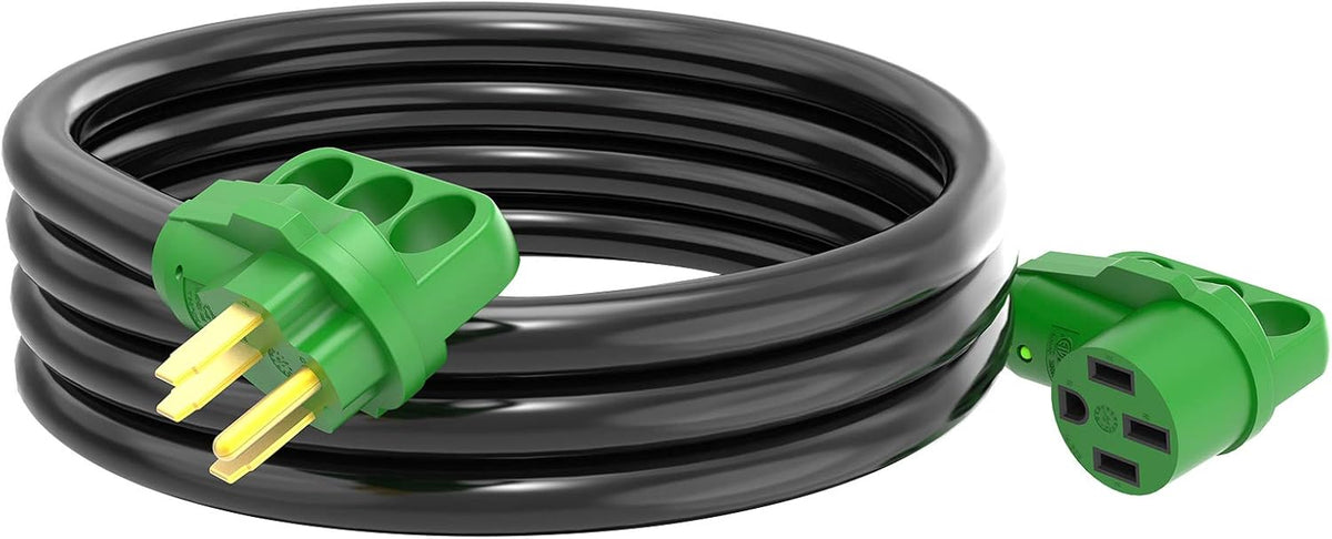 30 Amp 50 Feet RV Power Extension Cord with LED Power Indicator and Cord Organizer P23539