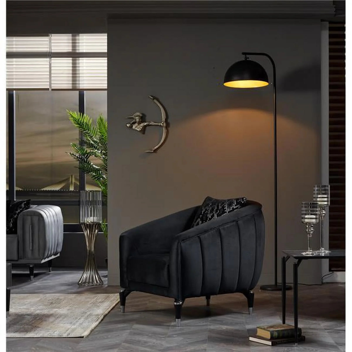 Black Living Room Armchair L3089