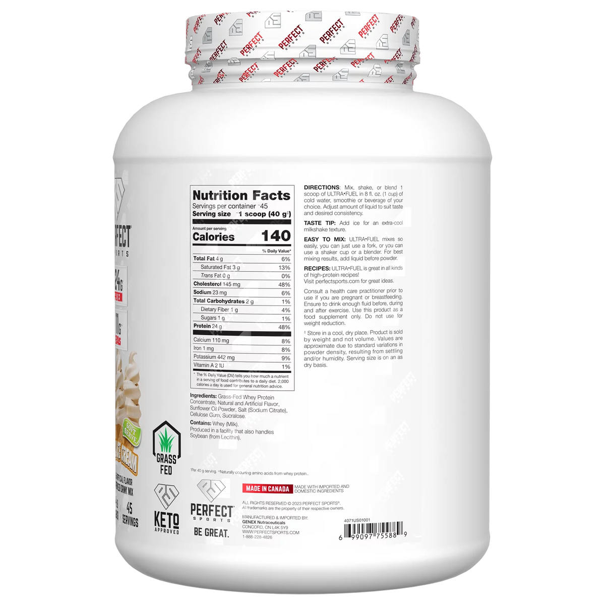 Grass-Fed Whey Protein Vanilla Ice Cream 4 lb F63760