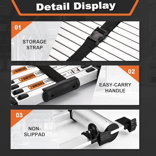 12.5 FT Aluminum Telescoping Ladder 330lbs W69286