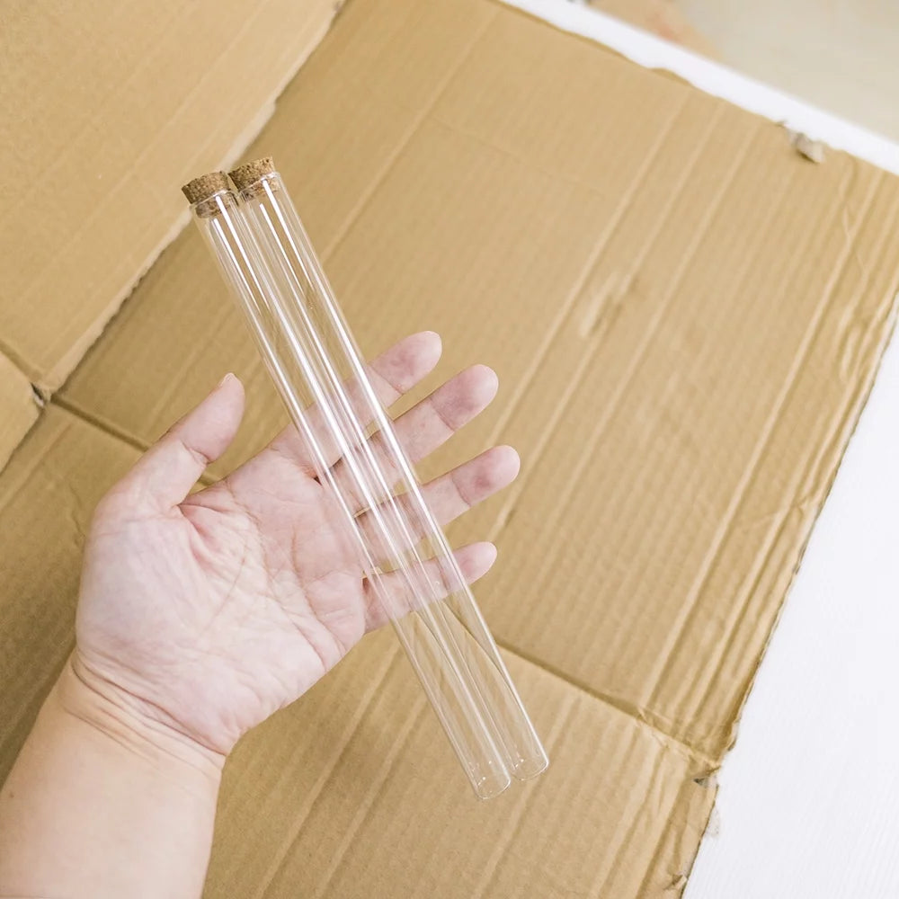30ml 15x220x13mm Clear Glass Test Tube Bottle with Cork 12pcs K425777