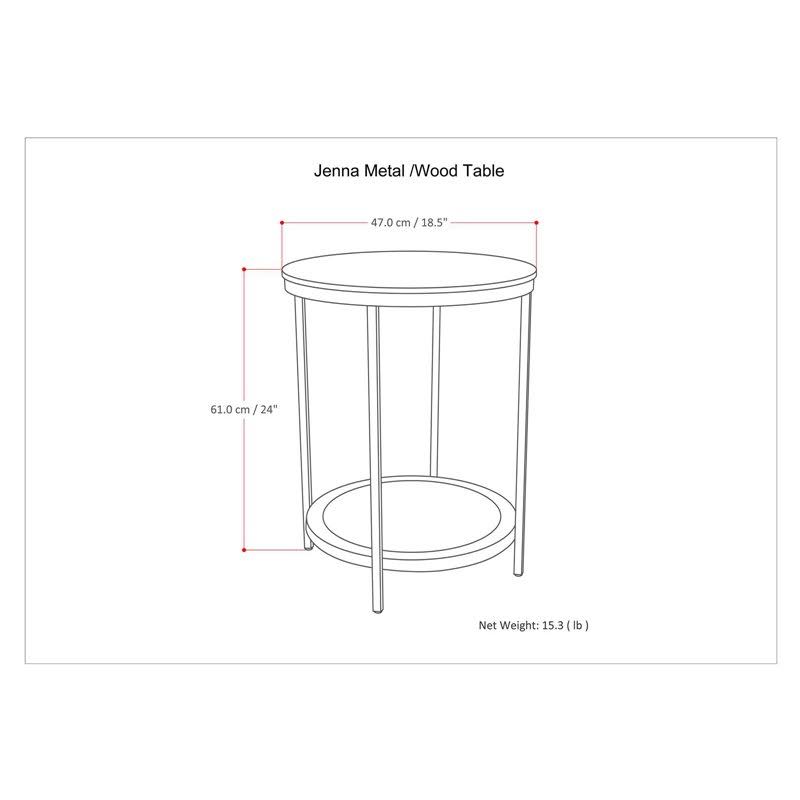 18x22 Metal Round Accent Side Table F2874
