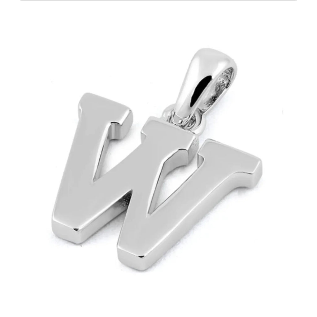 W Initial Pendant Necklace 925 Sterling Silver Y12470