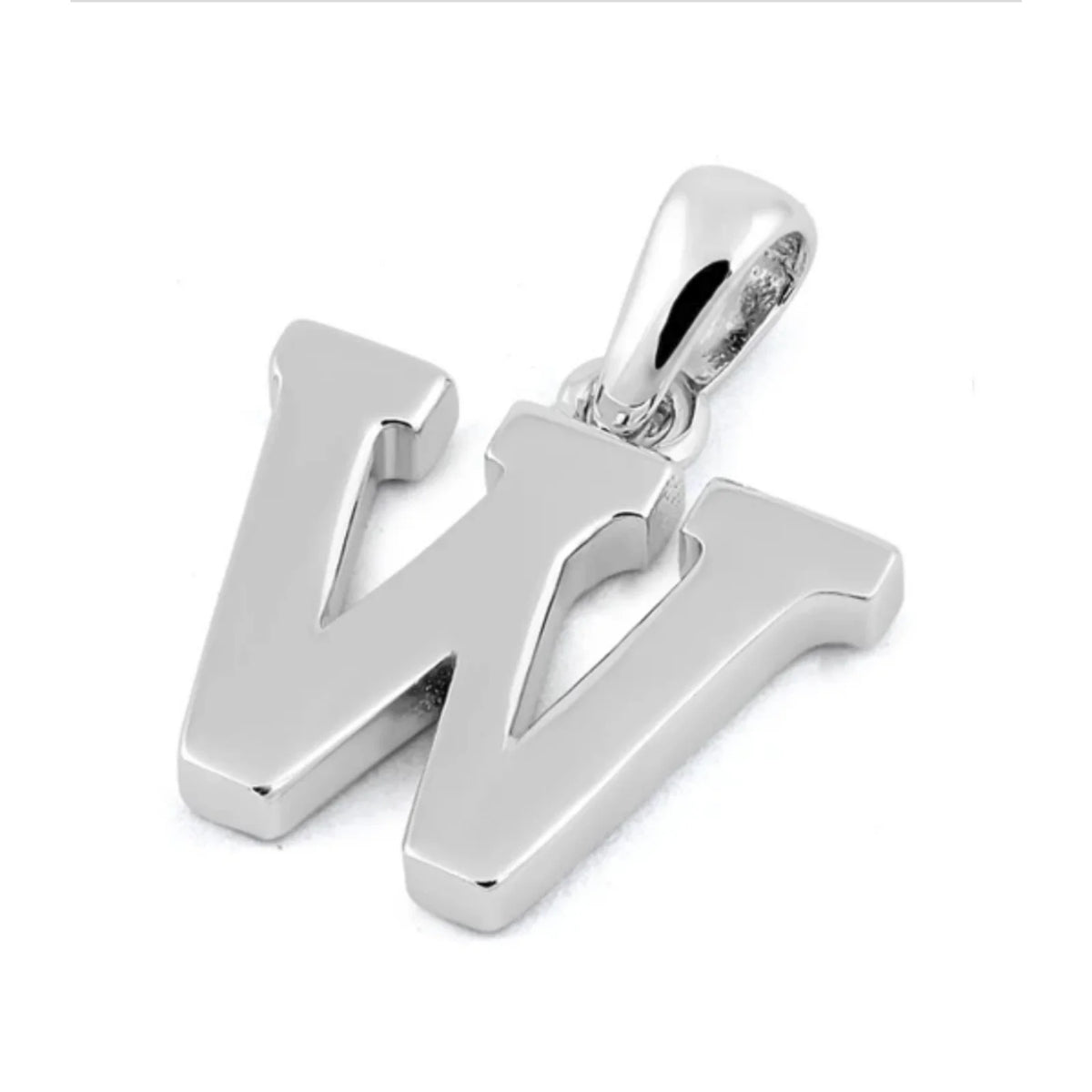 W Initial Pendant Necklace 925 Sterling Silver Y12470