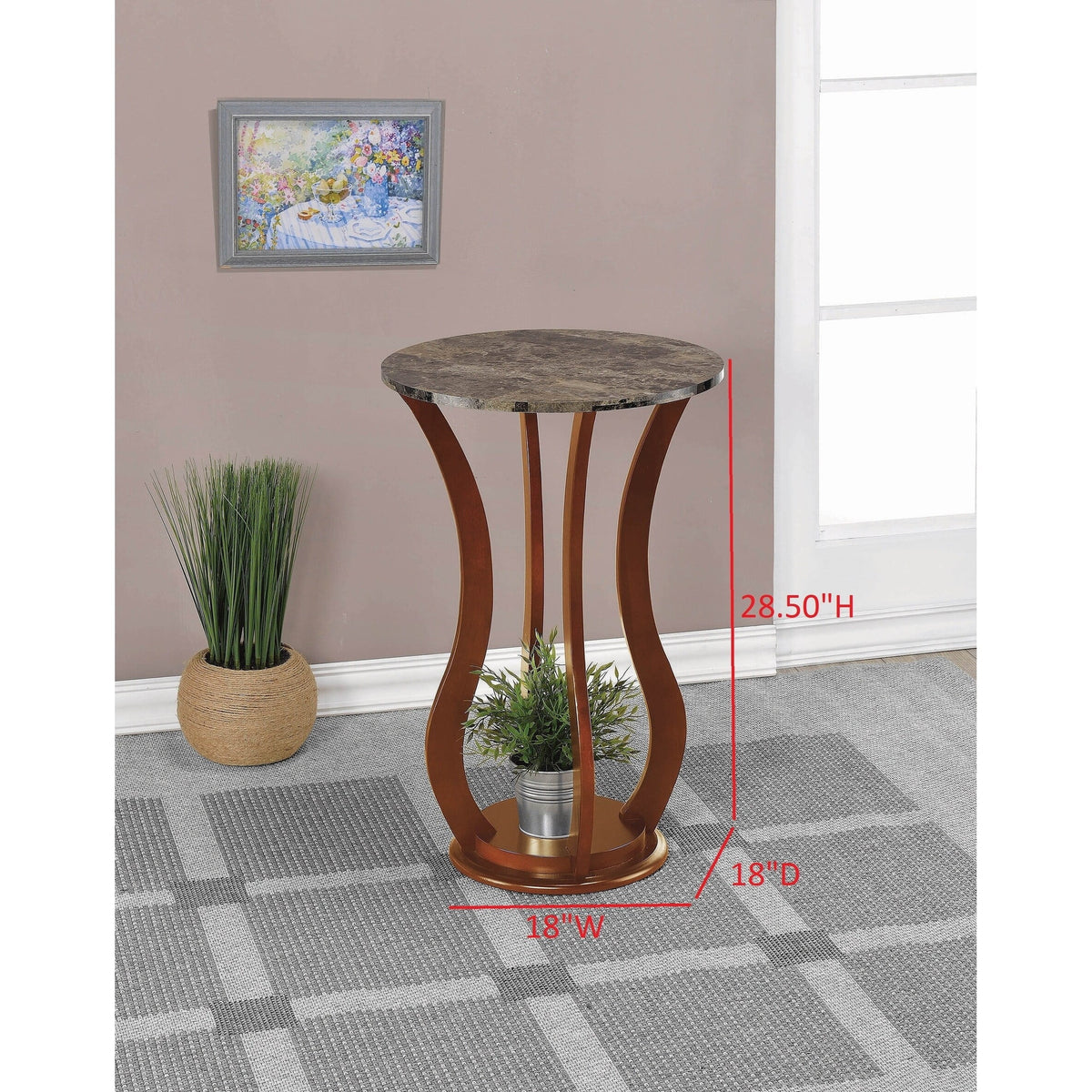 Round Marble Top Accent Table J404726