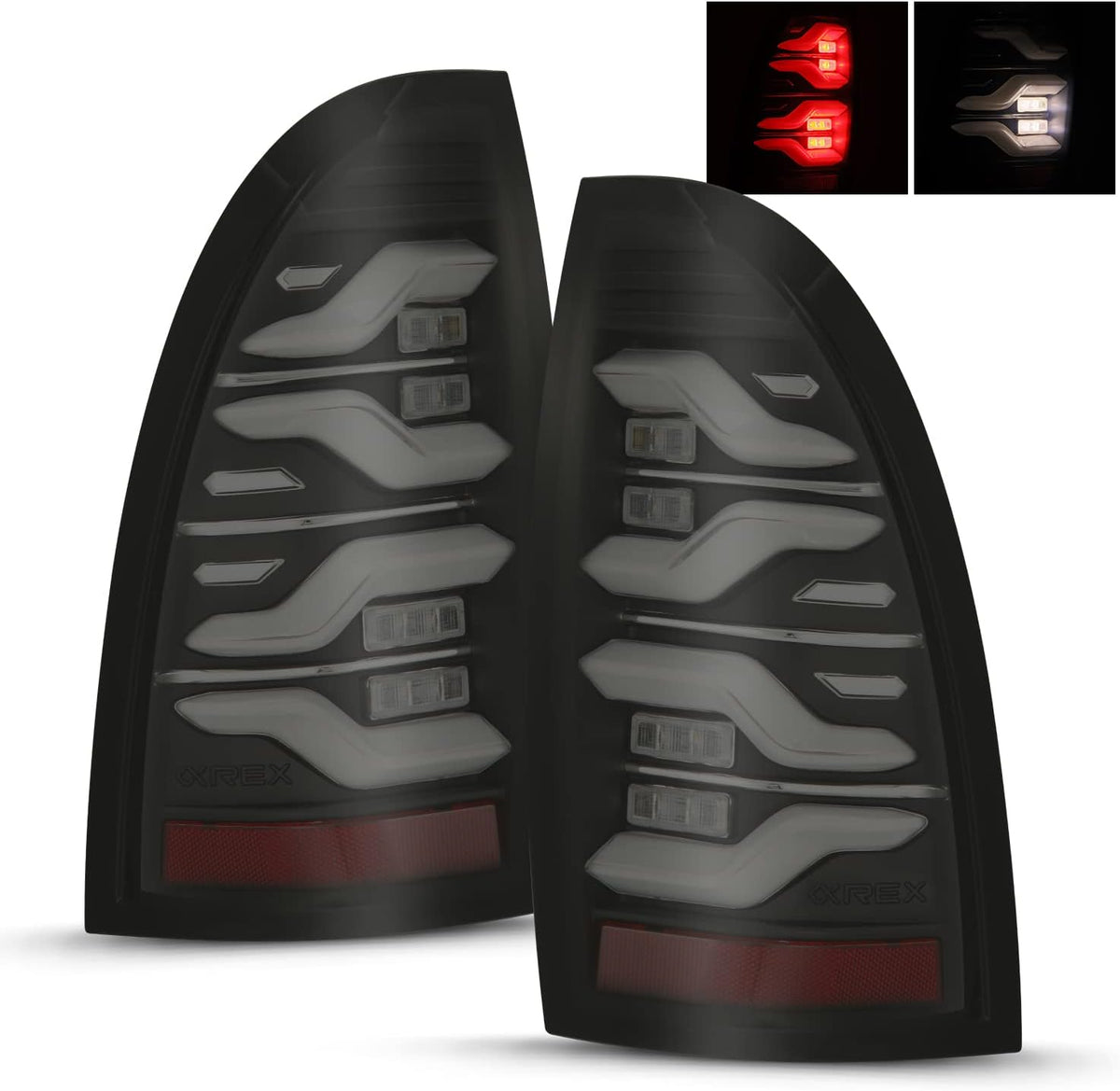 LED Tail Lights Black-Red P1173