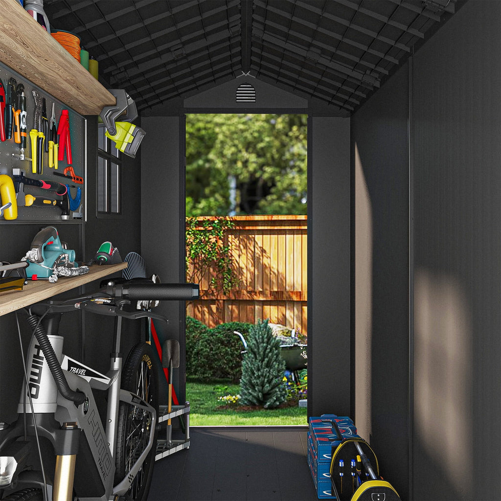 4x8 Resin Storage Shed with Lockable Doors T846