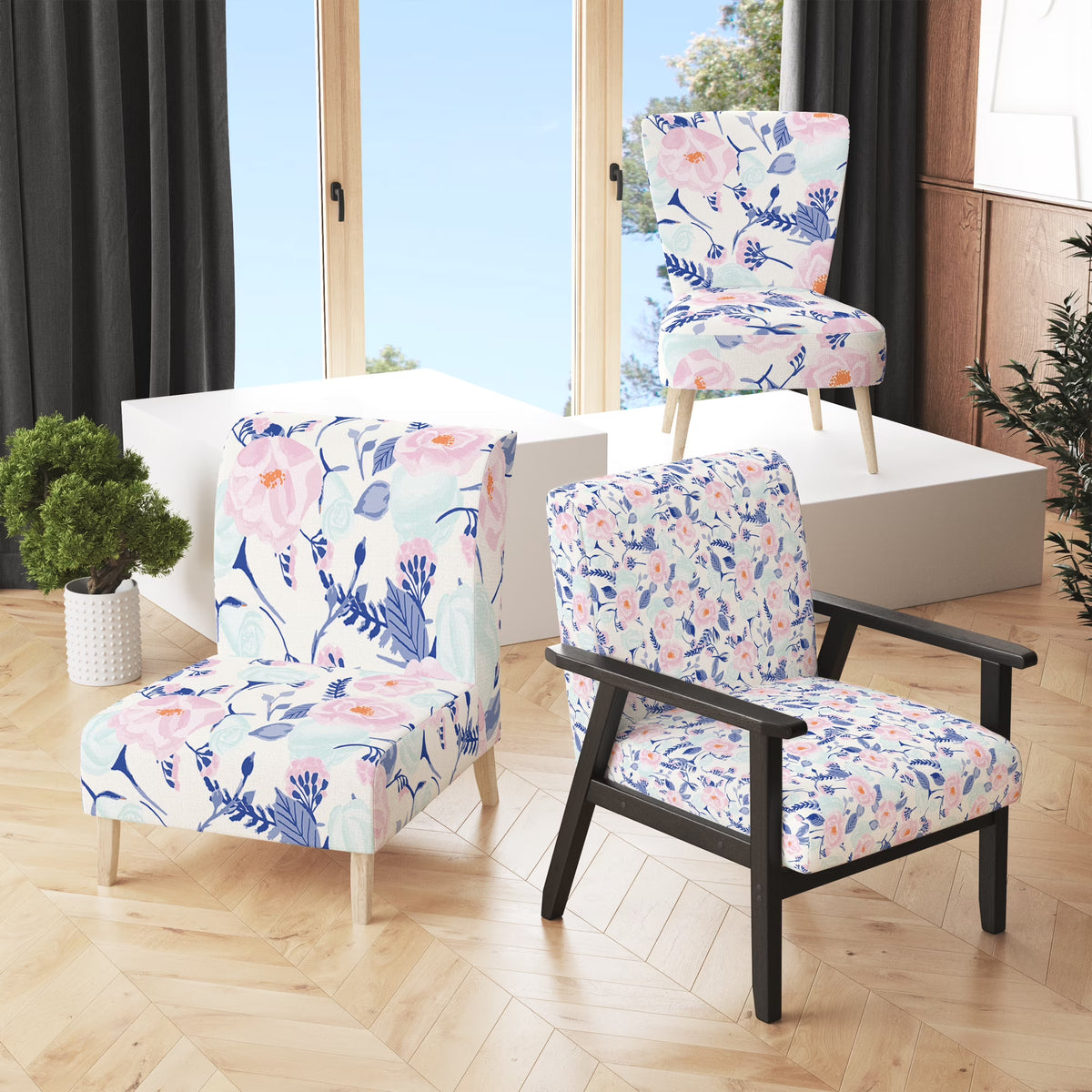 Upholstered Accent Chair and Arm Chair B5724