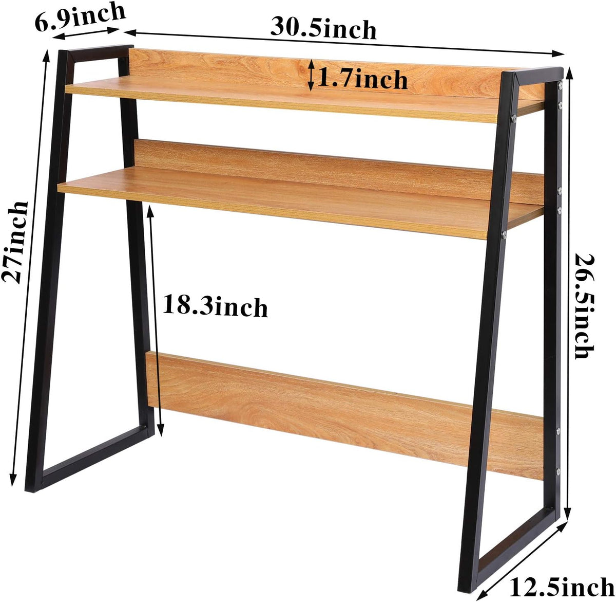 2-Tier Brown Wooden Bookshelf D33460