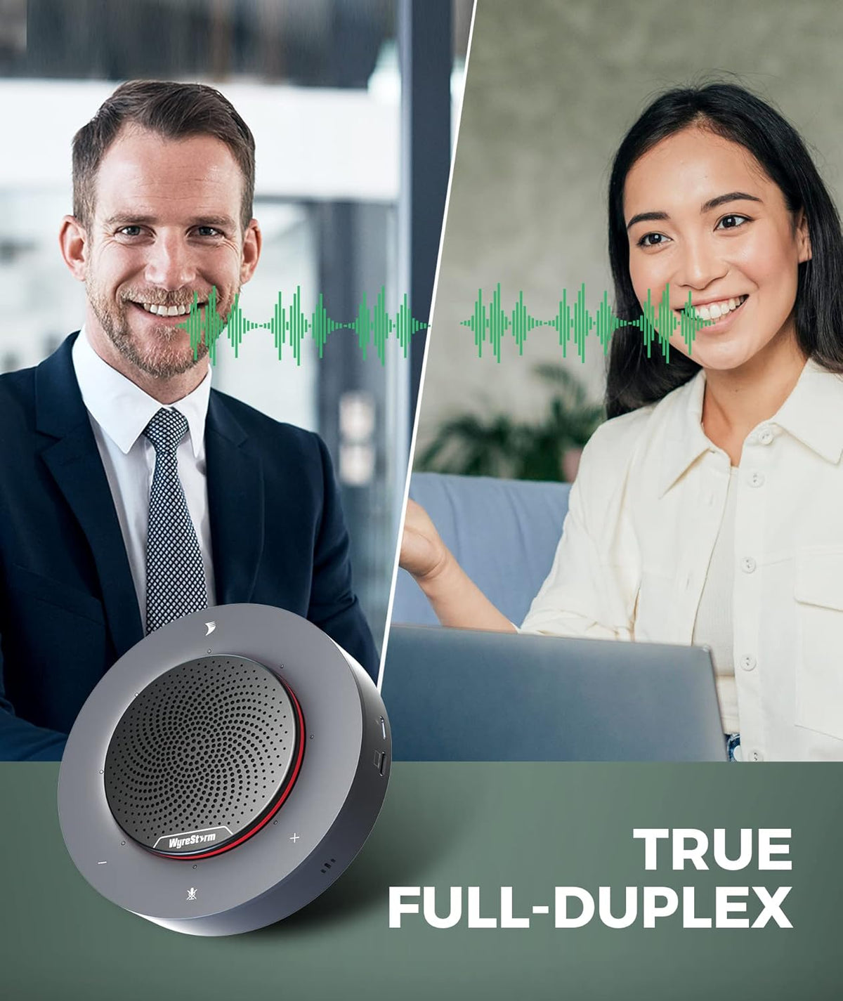 USB Conference Speakerphone with 4 Noise-canceling Mics W529