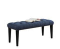 Blue Linen And Espresso Bench C23893