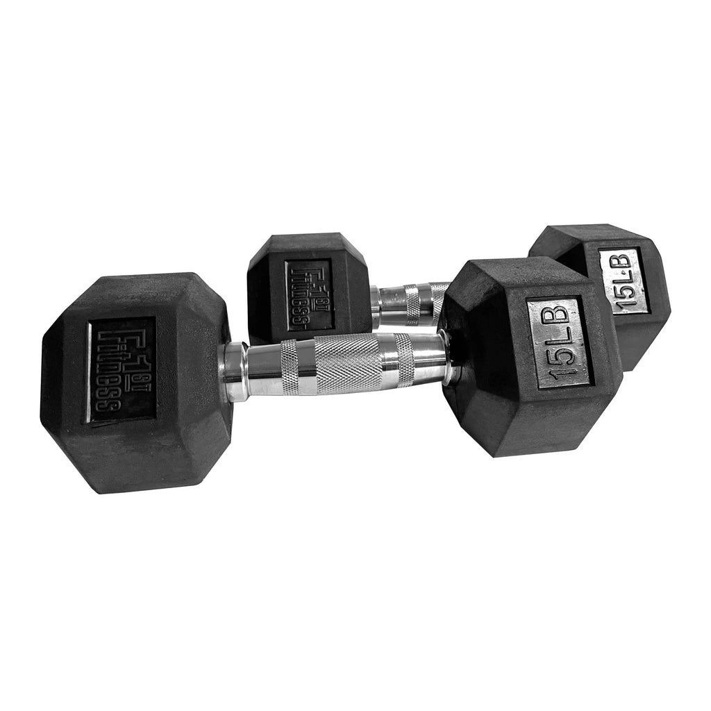 25 lbs Pair Rubber Hex Dumbbell B52632