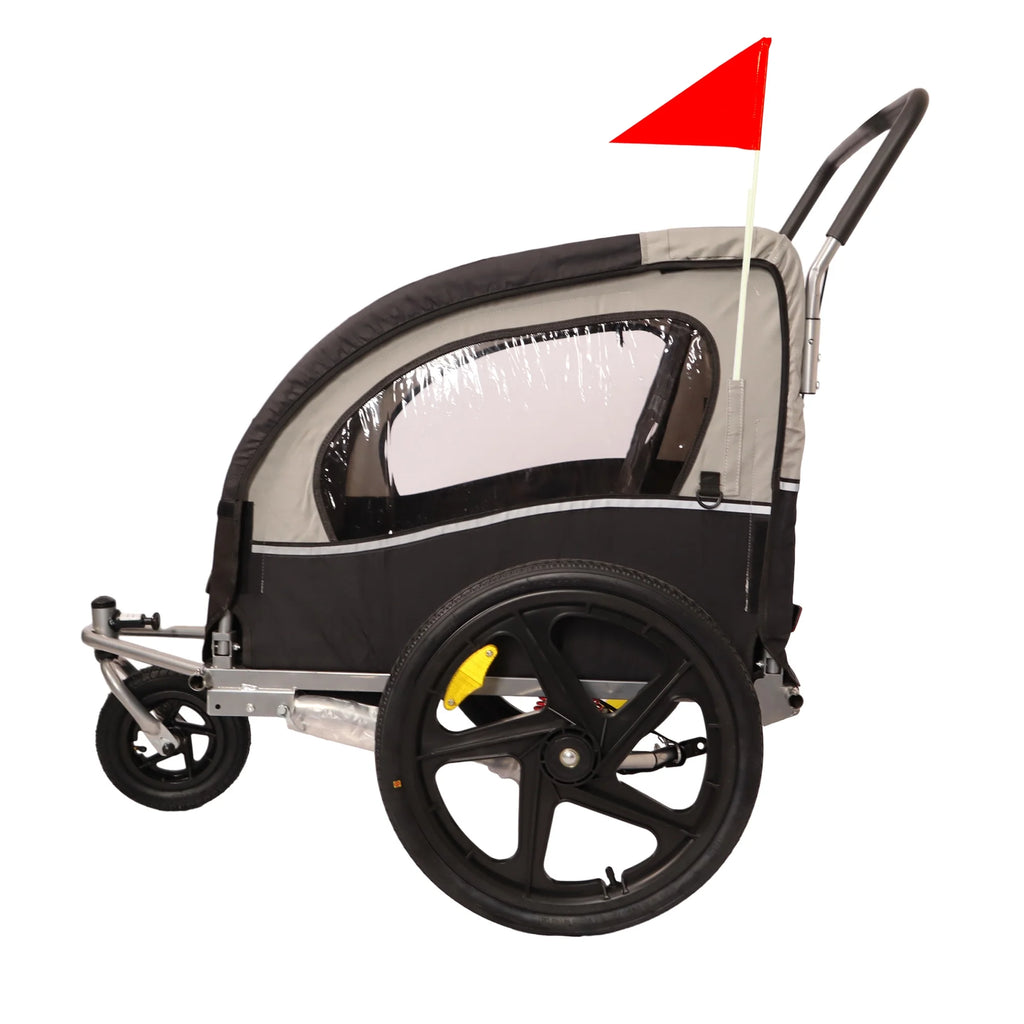 Double 2 Seat Foldable Bike Trailer Stroller T62894