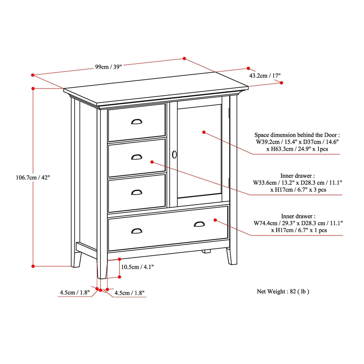 Solid Wood Storage Cabinet O894