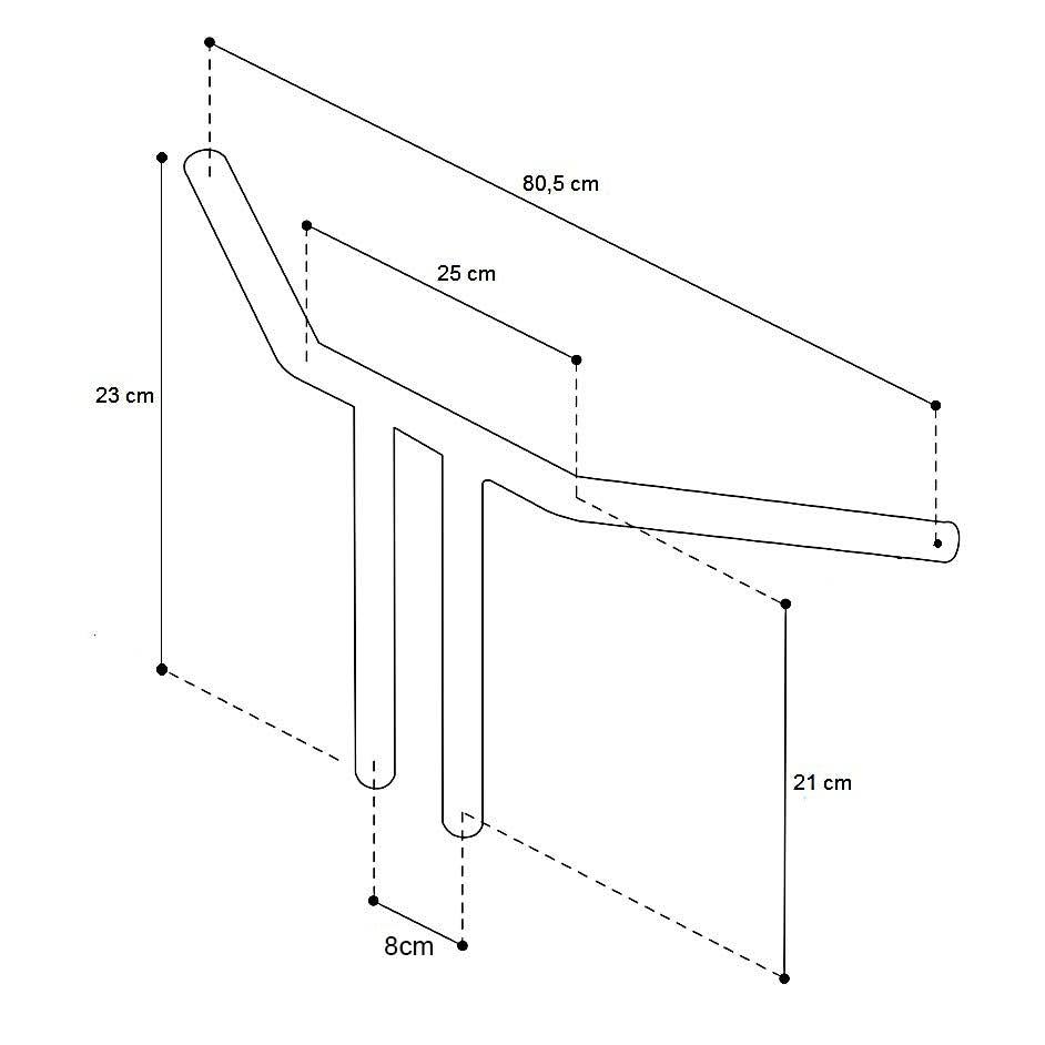Black 10x22 Fat T-Bar Handlebar S3159