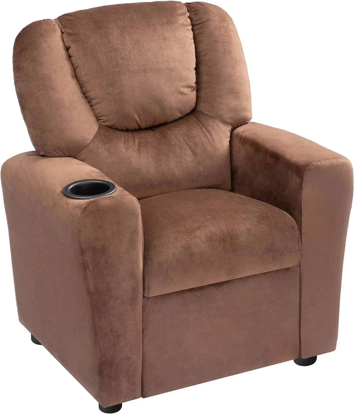 Brown Microfiber Toddler Recliner with Footrest K81612