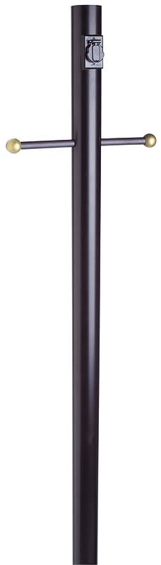 Black Lamp Post with Cross Arm and Electrical Outlet Z163