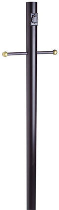 Black Lamp Post with Cross Arm and Electrical Outlet Z163