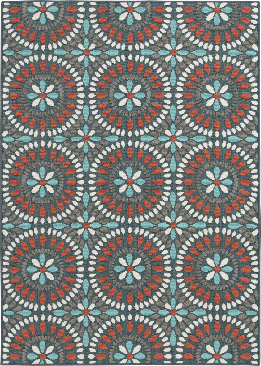 5' x 7' Medallion Polypropylene Outdoor Area Rug B40208