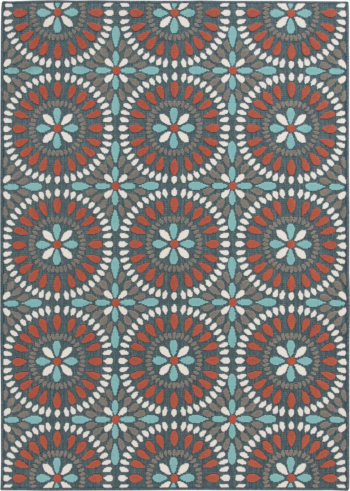5' x 7' Medallion Polypropylene Outdoor Area Rug B40208