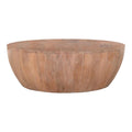 35.5" Drum Shaped Wood Coffee Table Brown B917045