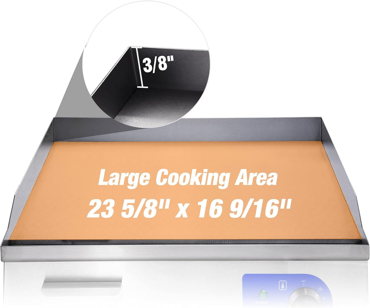 24" 2500W Electric Countertop Griddle Stainless Steel V94647