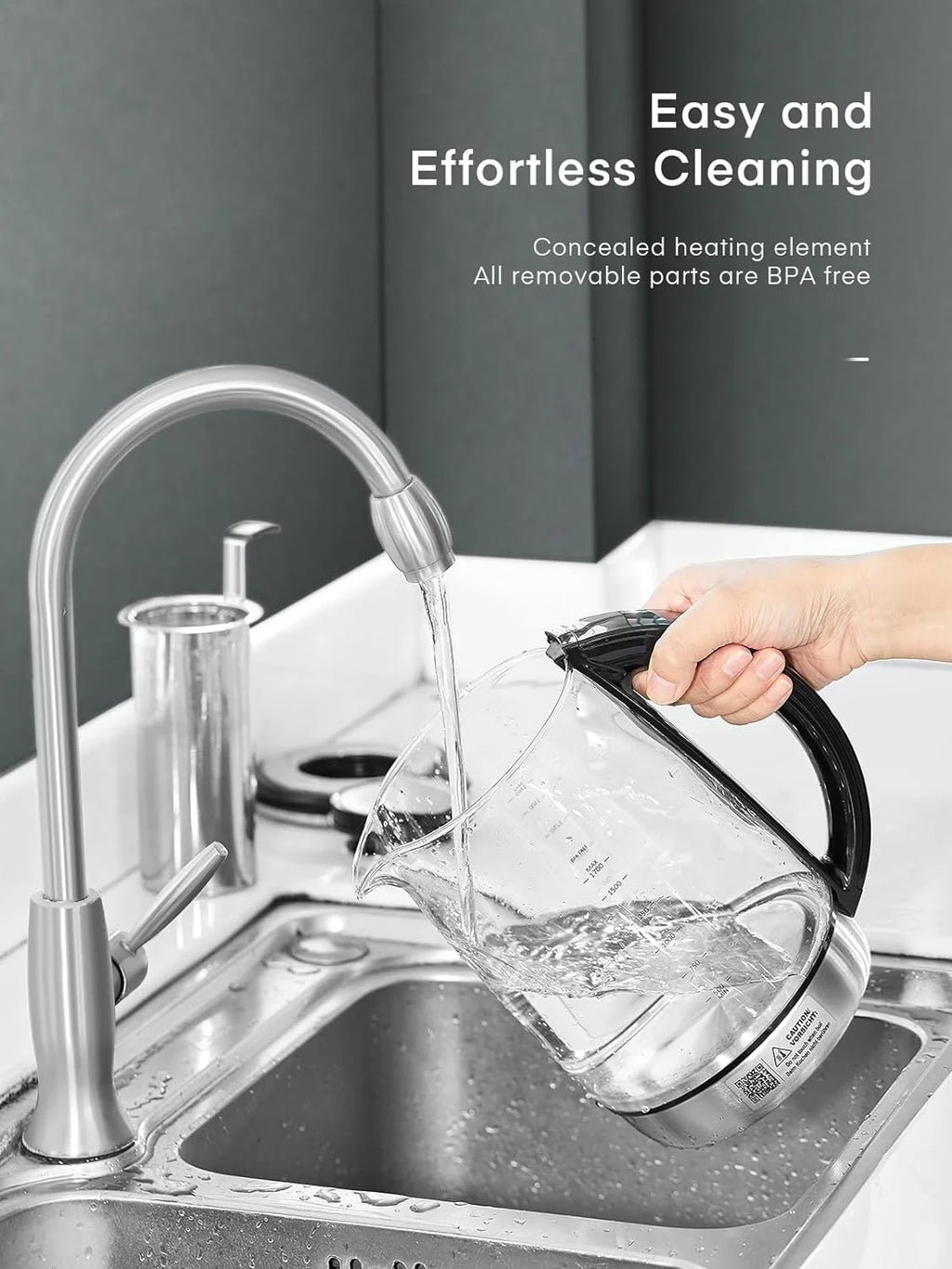 1.7L Borosilicate Glass Electric Tea Kettle with Temperature Control Q74102