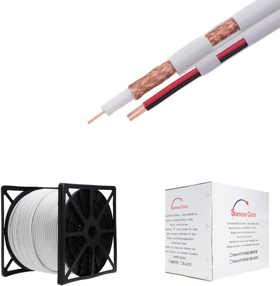 500FT Black RG59/U CCTV Video Cable P21908