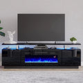 Black 70" Fireplace TV Stand with LED Lights D55443