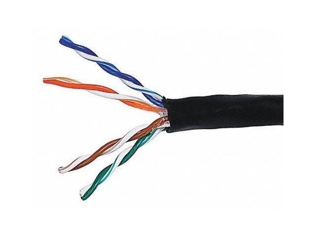 Black Cat5e UTP Solid Bulk Ethernet Cable K3607