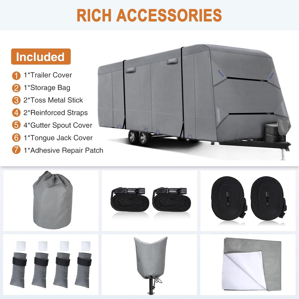 Heavy Duty 5 Layers Anti-UV Travel Trailer Cover 24'1 - 26' S20033