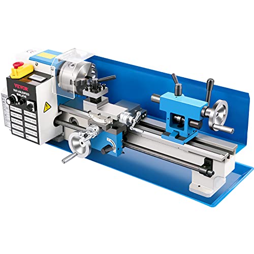 7"x14" 550W Variable Speed Metal Lathe with 3-jaw Chuck Digital Display J1935