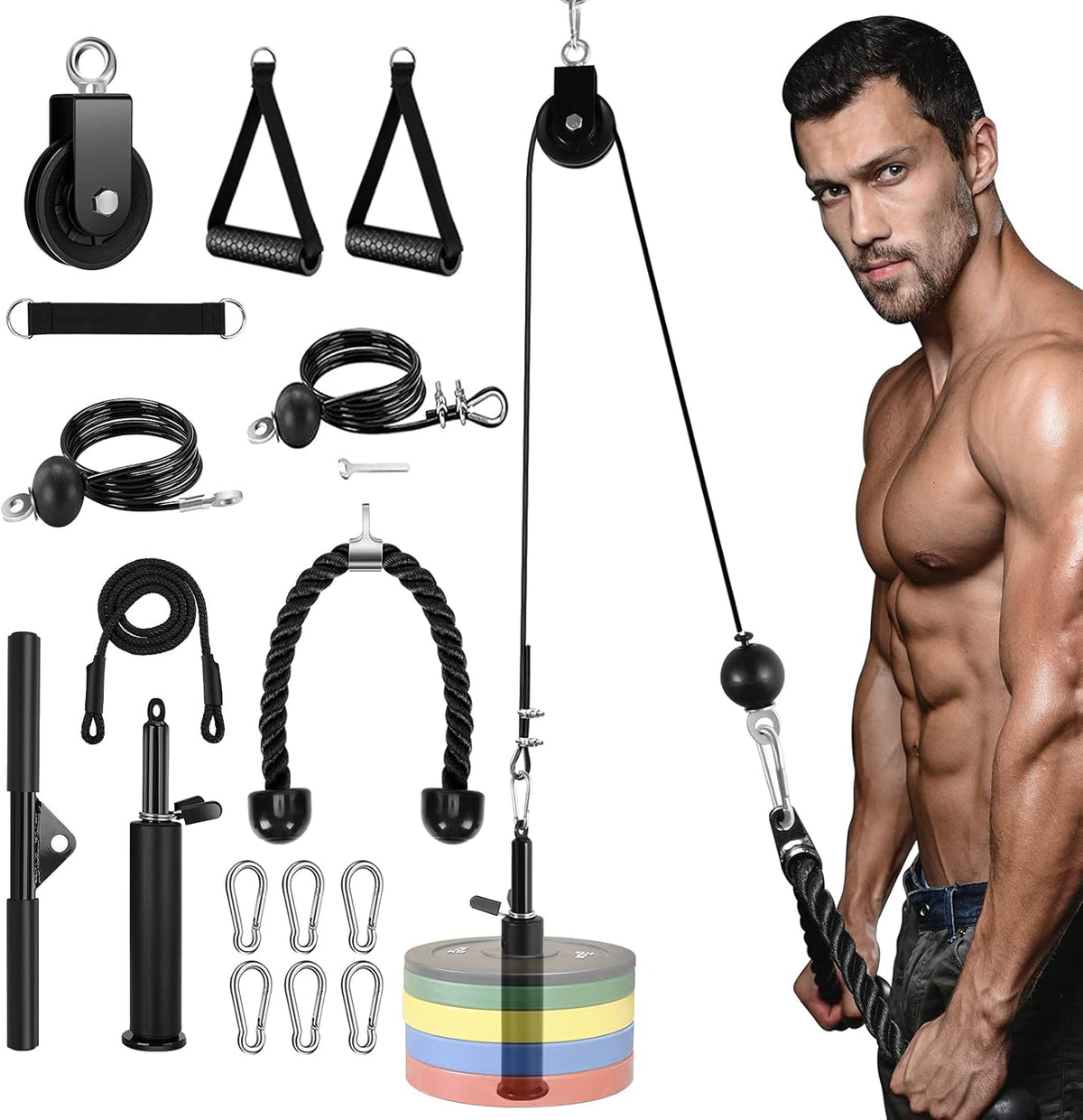 Cable Weight Pulley System for Gym, Pack of 2 Q553