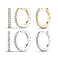 14K Solid Gold Diamond Hoop Earring T905