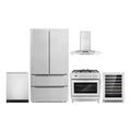 36 Dual Fuel Range, Wall Mount Range Hood, Dishwasher, Refrigerator with Ice Maker and Wine Cooler V988