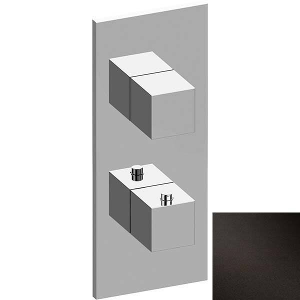 Architectural Black Square Thermostatic 2-Hole Trim Plate and Handle A97358