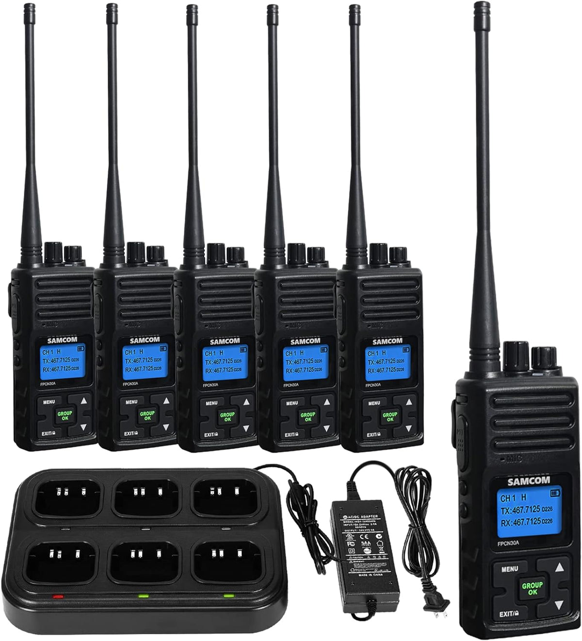 Black 2 Pcs Heavy Duty UHF Two Way Radios with Earpiece T19116