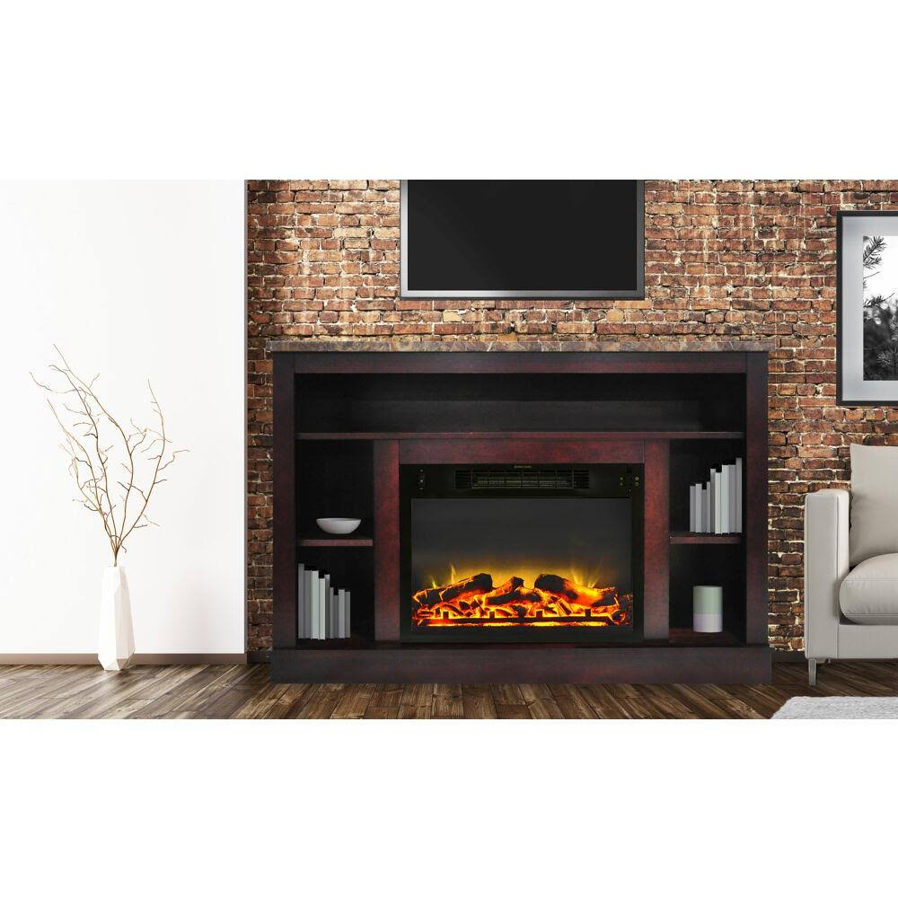 Cherry Electric Fireplace with Mantel D116541