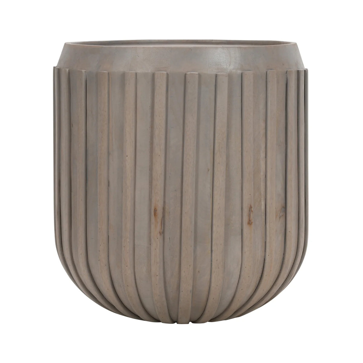 25 in. Mango Wood Drum Shape Side End Table E17197