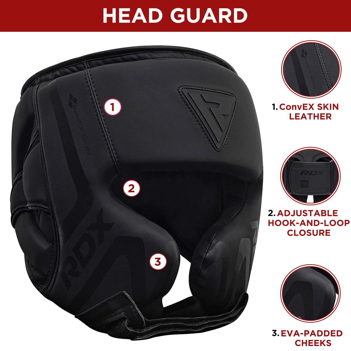 Black Padded Boxing Headgear M48119