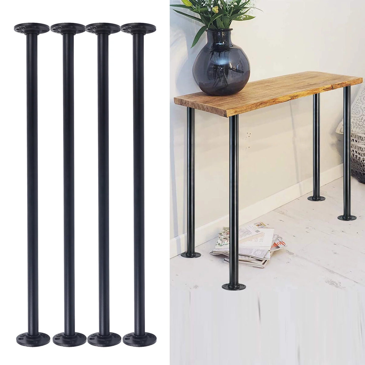 Black Metal Table Legs 4 Pack F8607
