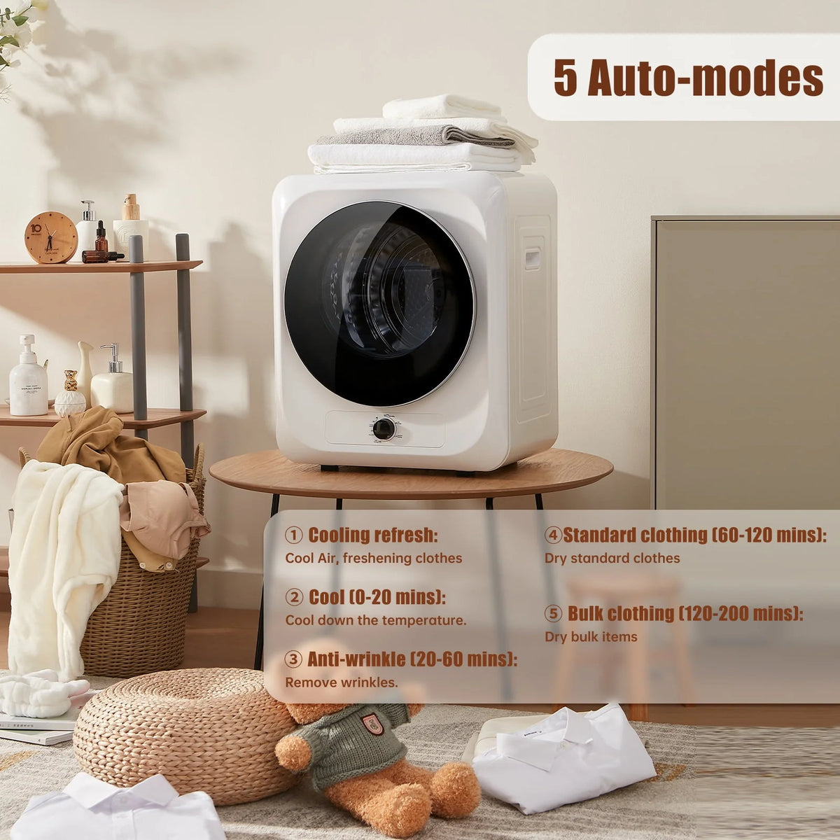 850W 1.6 Cu.ft. Portable Electric Laundry Dryer N6547