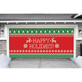 Green and Red Double Car Garage Door Banner F7853