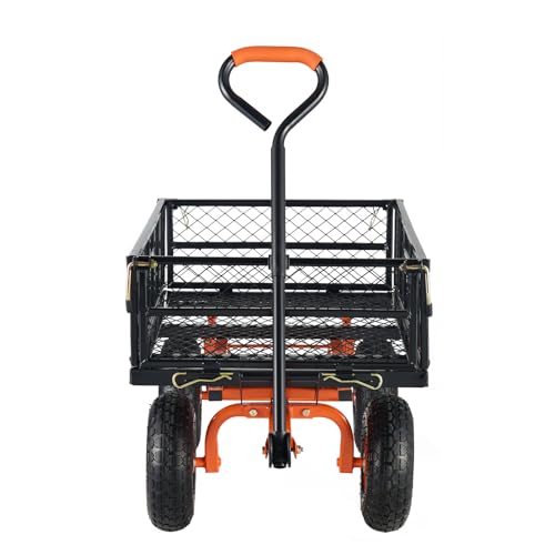 400lbs Steel Garden Dump Cart with Removable Sides S8711