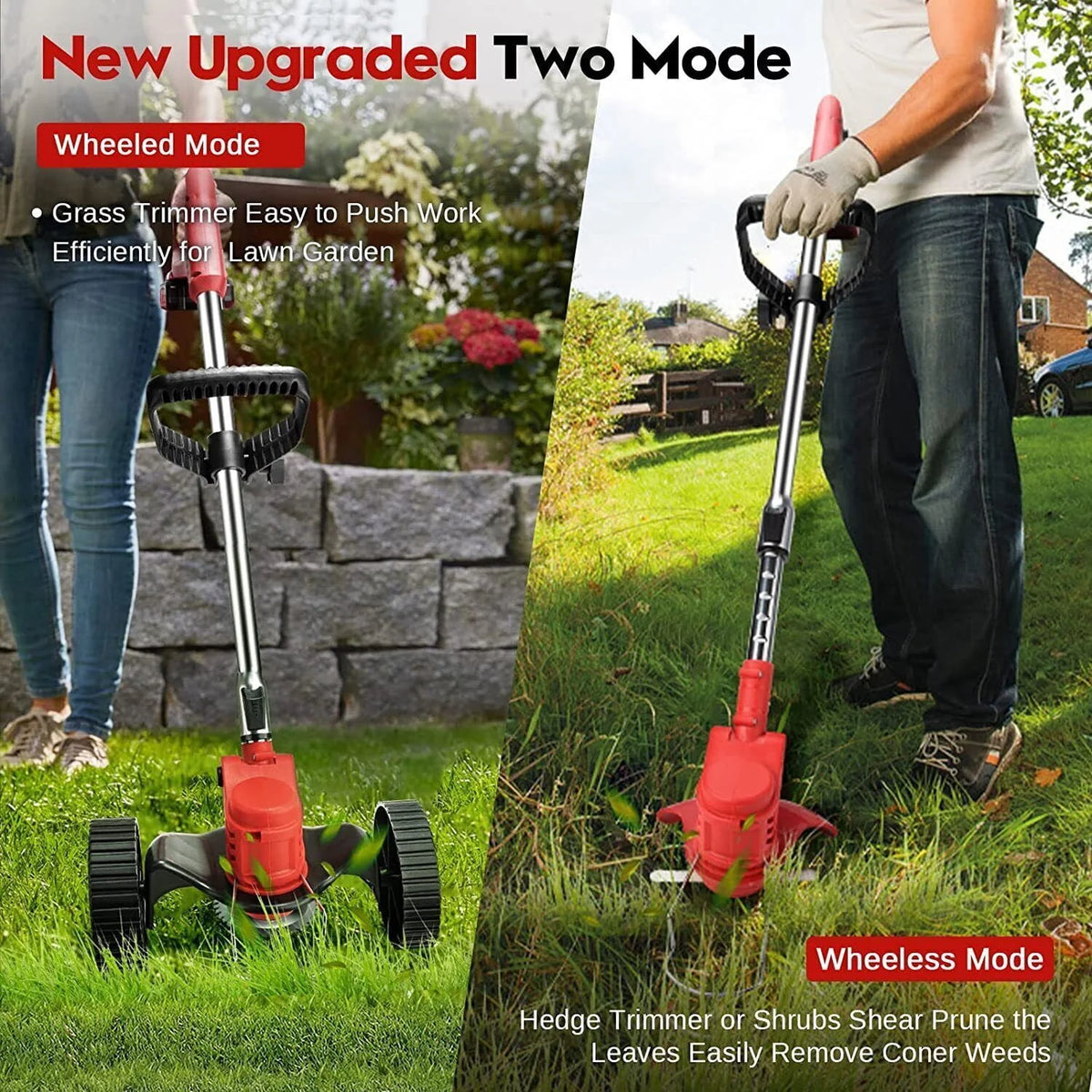 Cordless Electric Grass Trimmer with Wheels A699