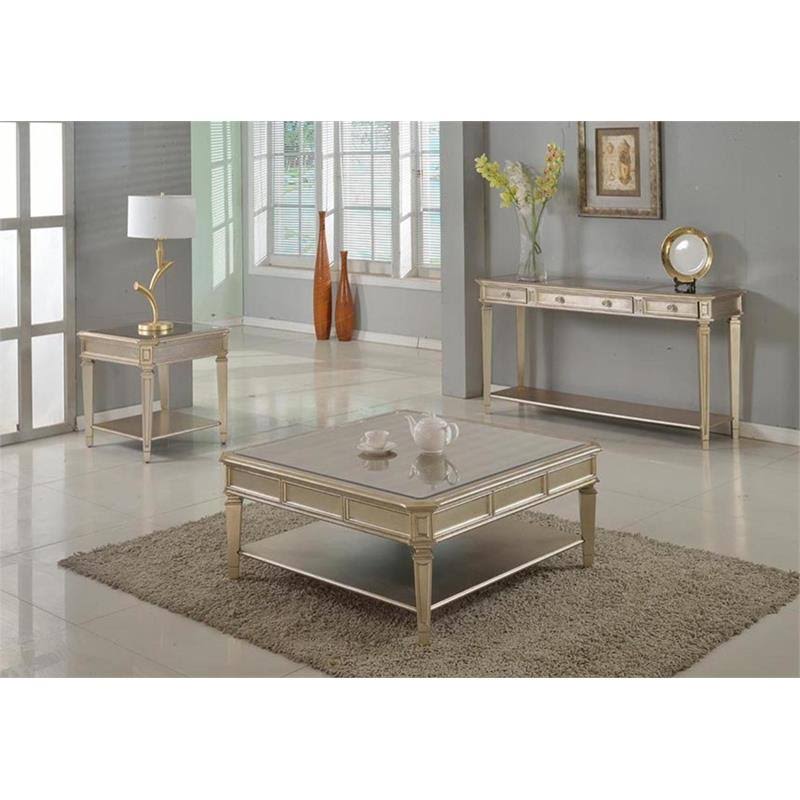 Bronze Glass Top Sofa Table with Shelf A15180