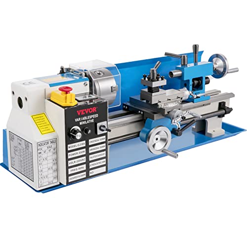 7"x14" 550W Variable Speed Metal Lathe with 3-jaw Chuck Digital Display J1935