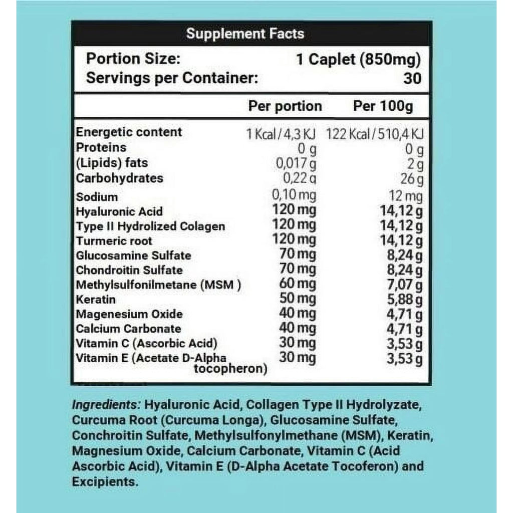 30 Caplets 850 mg + Hyaluronic Acid 100 ml H393